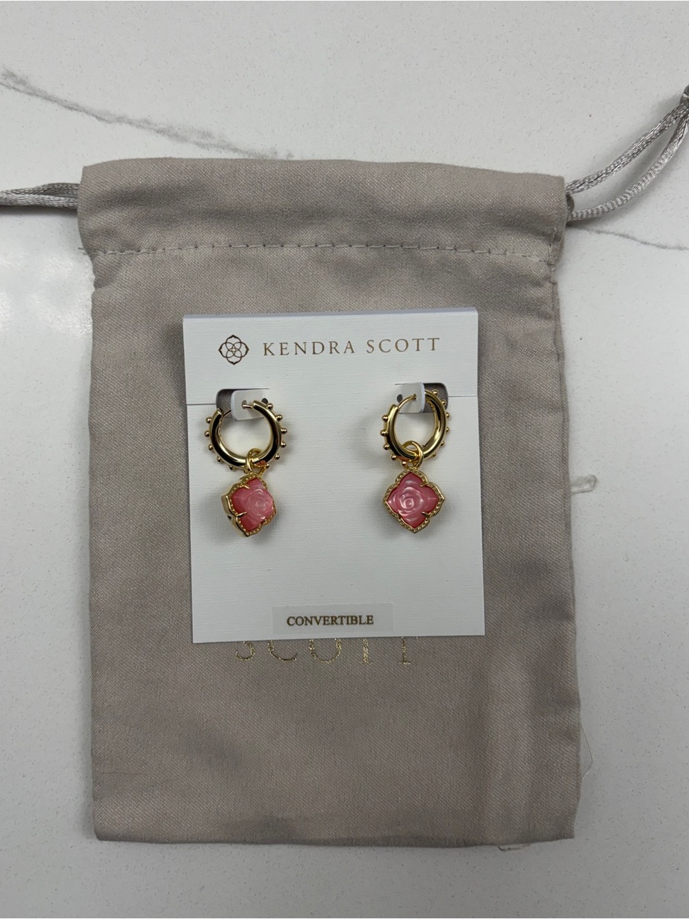 Kendra Scott Mallory Rose Convertible Drop Hoop Earrings